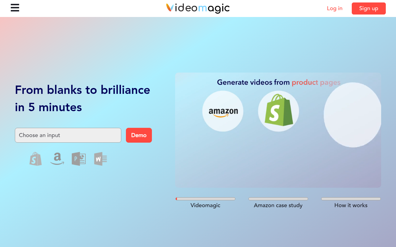 Screenshot of VideoMagic AI: Effortless AI Video Generation in Minutes