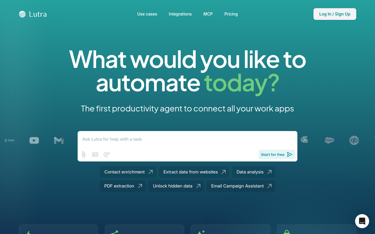 Screenshot of Lutra AI: Your AI-Powered Productivity Partner