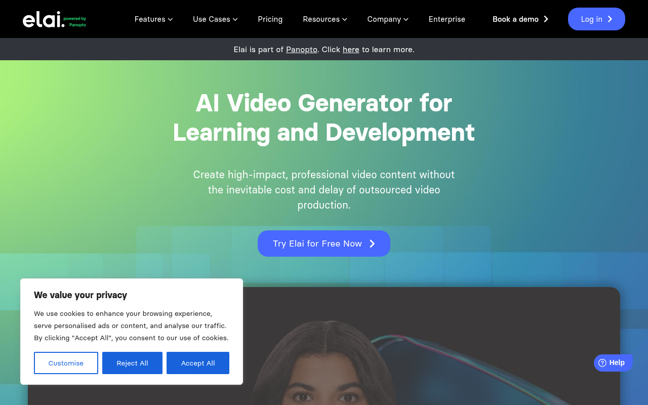 Screenshot of Elai.io: AI Video Generation for Effortless Content Creation