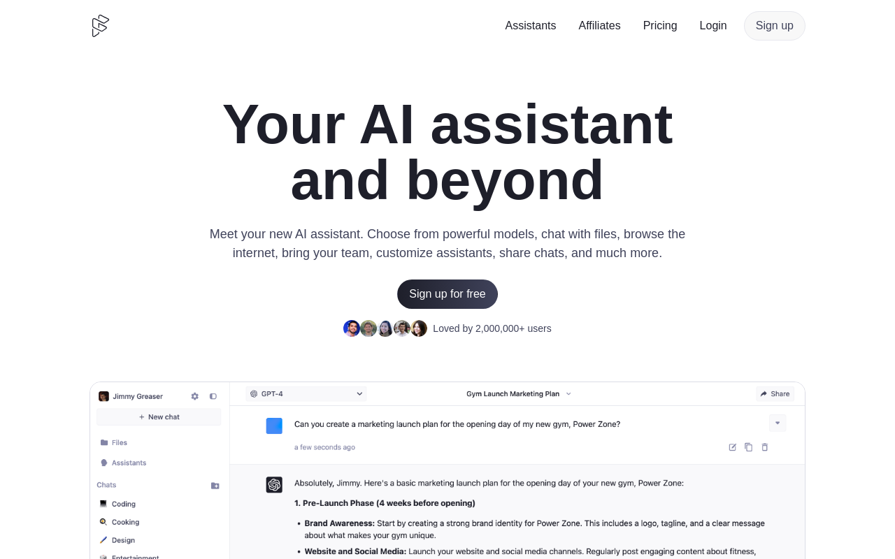 Screenshot of Forefront Chat: Your Personalized AI Companion