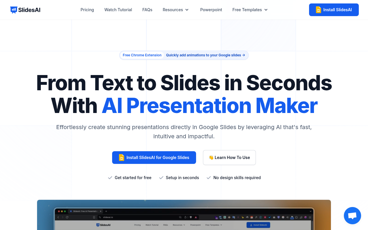 Screenshot of Unleash AI Presentation Power: A Review of SlidesAI