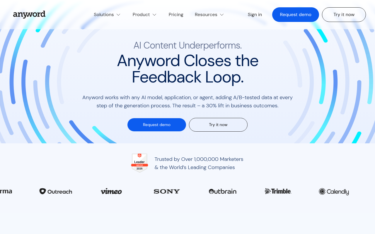 Screenshot of Anyword: AI Content Optimization for Superior Marketing Performance