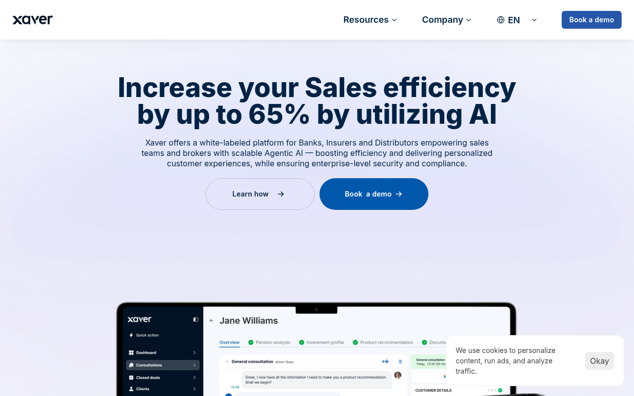 Screenshot of Xaver AI: Supercharge Your Life Insurance & Pension Sales