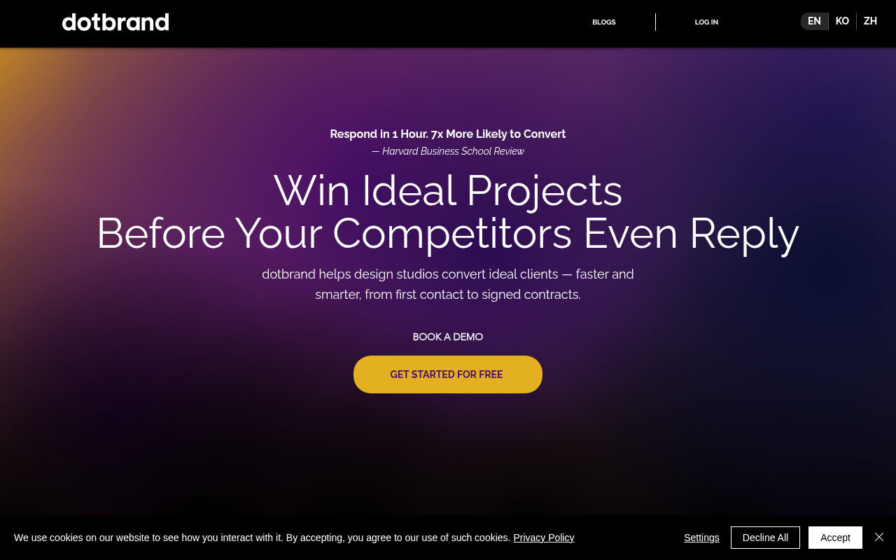 Screenshot of dotbrand AI: Revolutionizing Design Sales with AI Automation