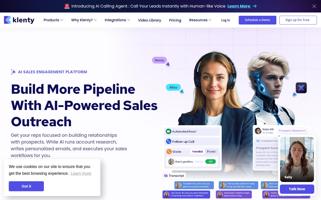 Screenshot of Klenty Review: Supercharge Your Sales Engagement with AI