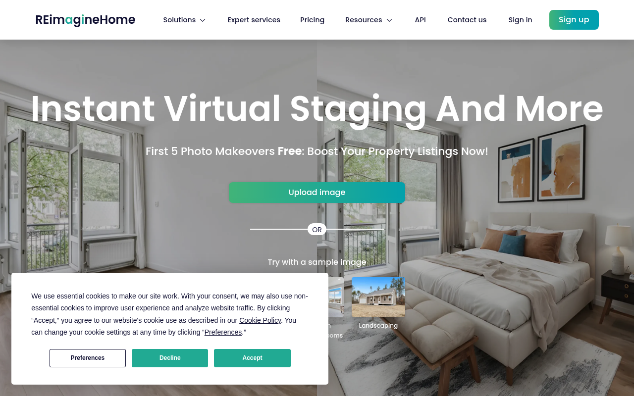 Screenshot of REimagine Home: AI Interior Design Made Easy