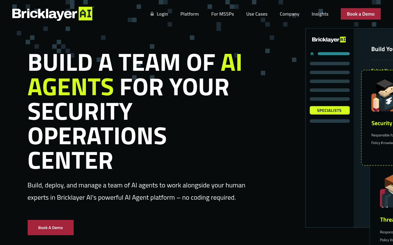 Screenshot of Bricklayer AI: Build Custom AI Solutions with No Code