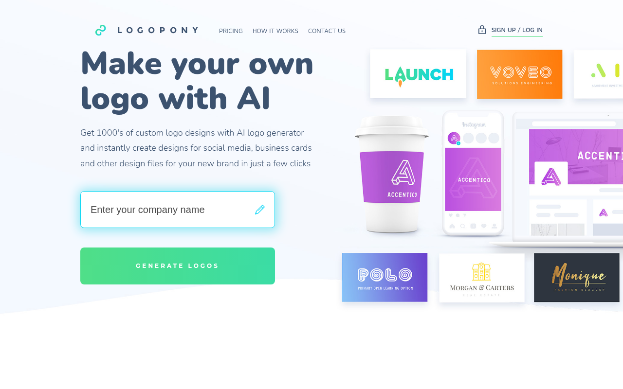 Screenshot of Logopony: AI-Powered Logo Design for Everyone