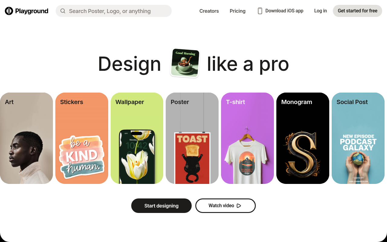 Screenshot of Playground AI: Your Free AI-Powered Design Studio