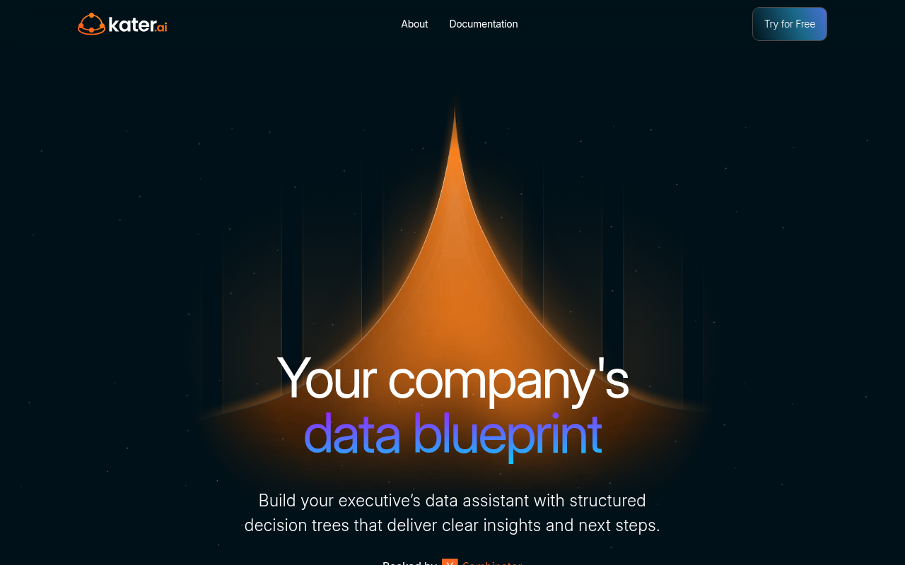Screenshot of Kater.ai: Streamline Data Analysis & Decision Making