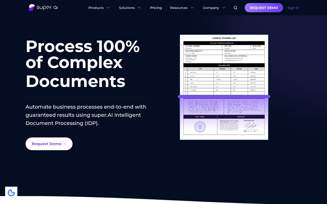 Screenshot of super.AI Review: Intelligent Document Processing for Automation