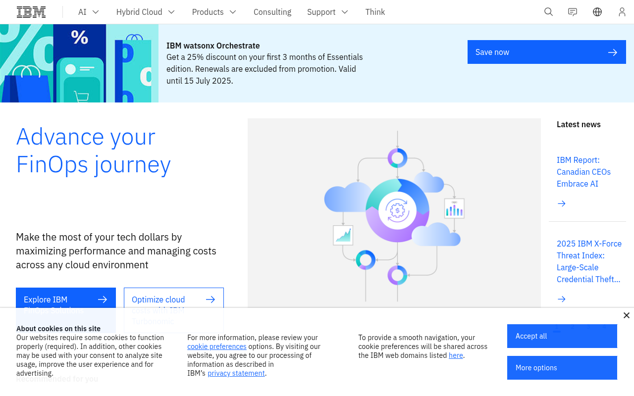 Screenshot of IBM: AI, Cloud Solutions, and Technology Innovation