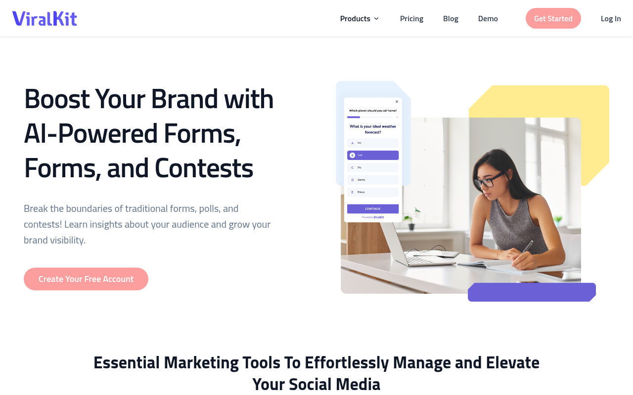 Screenshot of ViralKit: AI-Powered Contests & Quizzes to Supercharge Your Marketing
