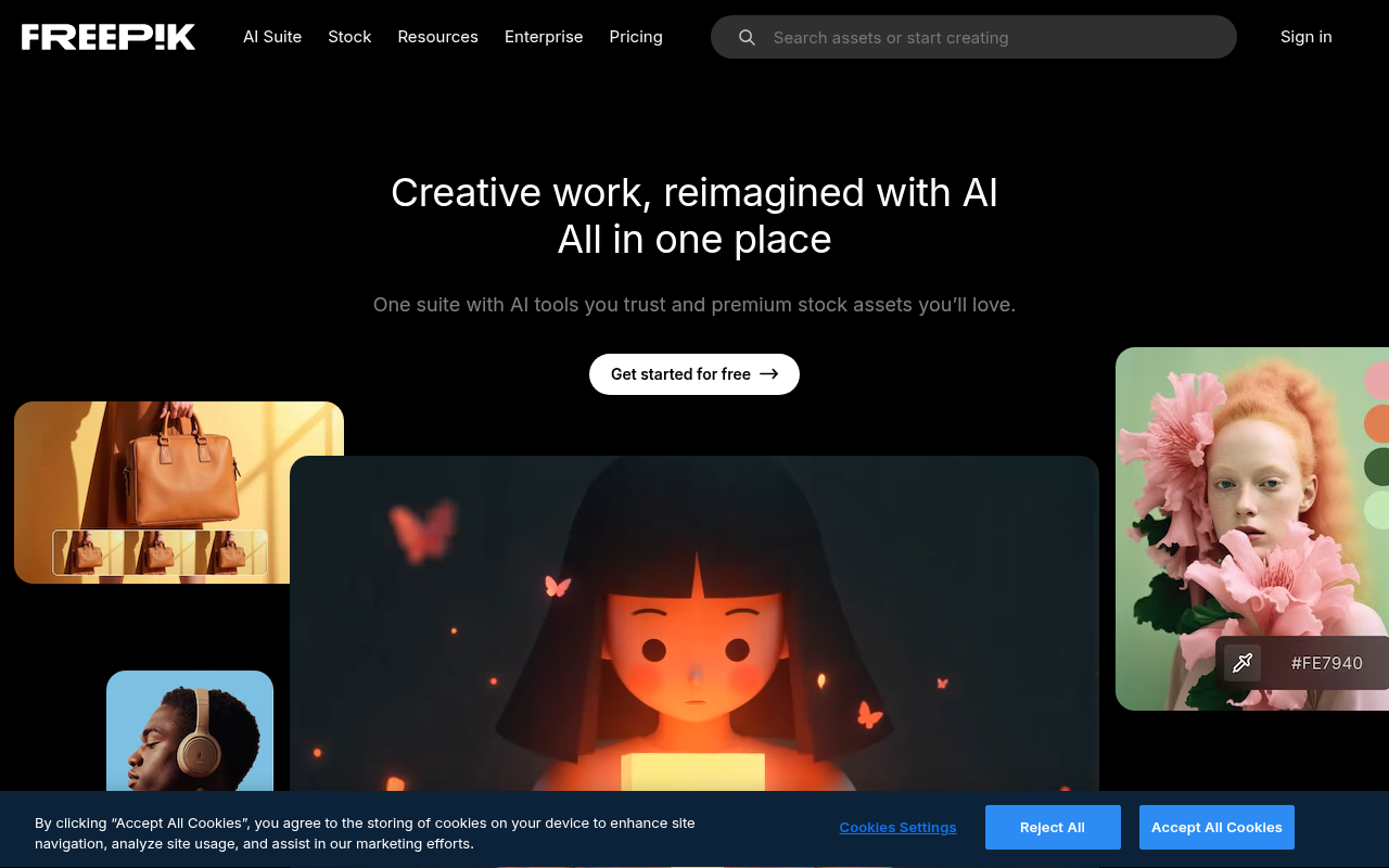 Screenshot of Freepik: Your Go-To Resource for Stunning Graphic Design Assets