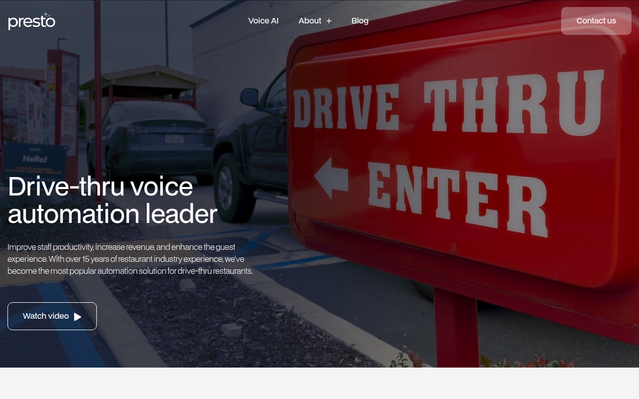 Screenshot of Presto AI: Revolutionizing Drive-Thru Restaurant Automation