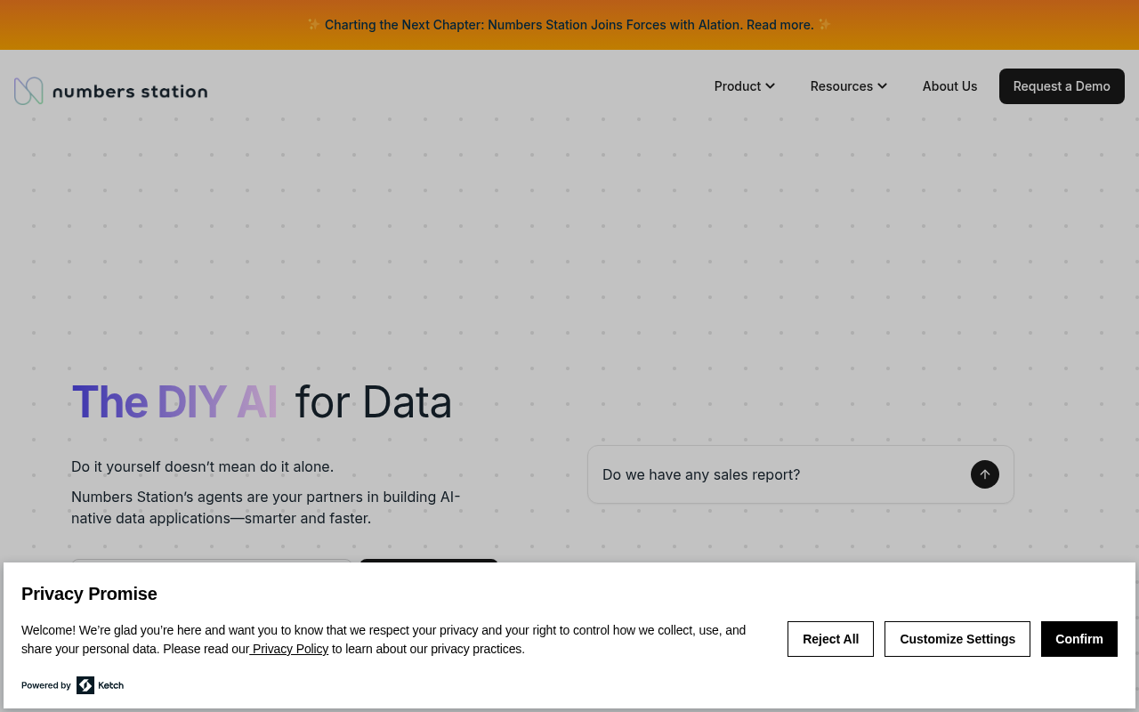 Screenshot of NumbersStation AI: Supercharge Your Productivity with AI