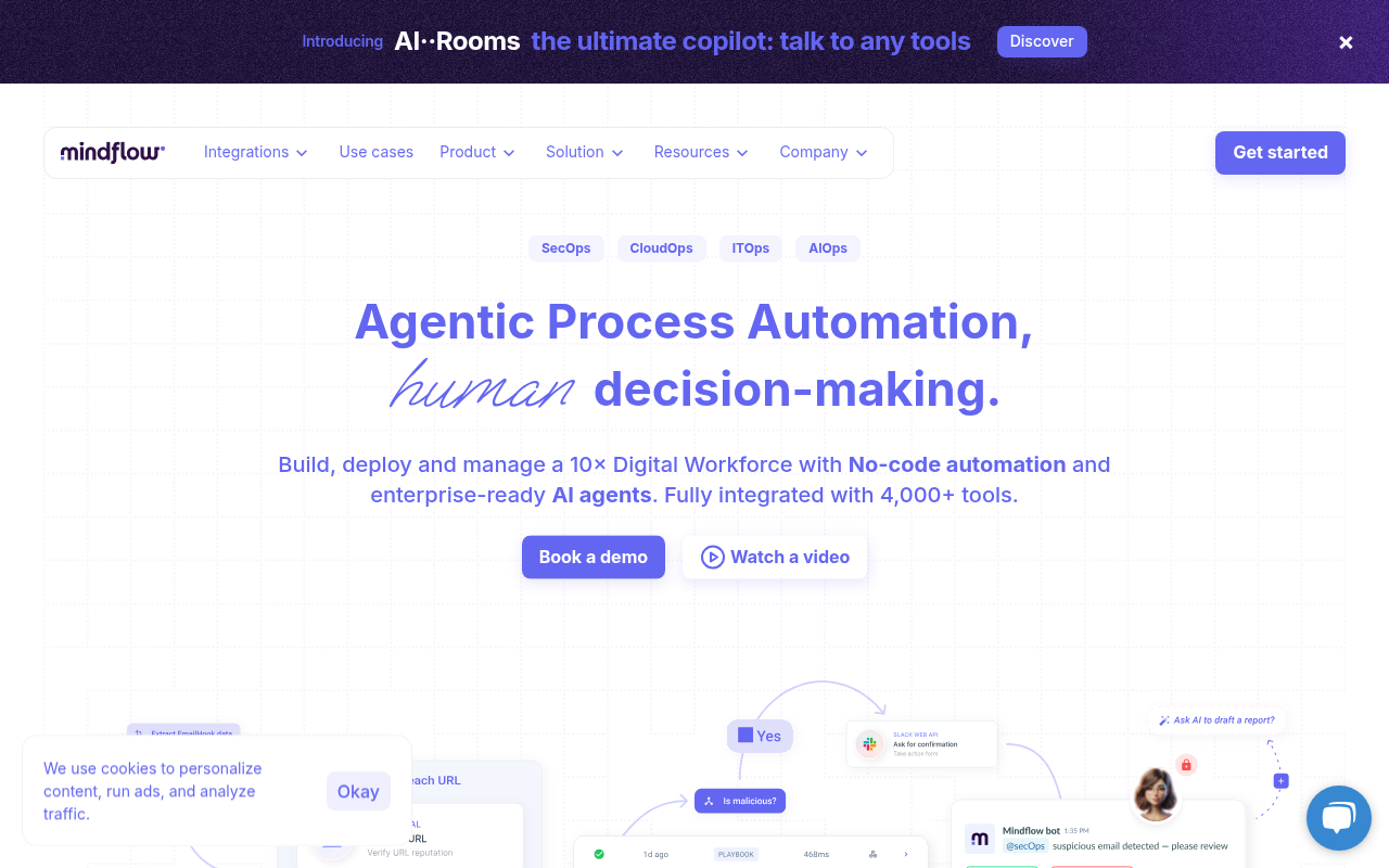 Screenshot of Mindflow Review: AI Automation for Streamlined Enterprise IT & Cybersecurity