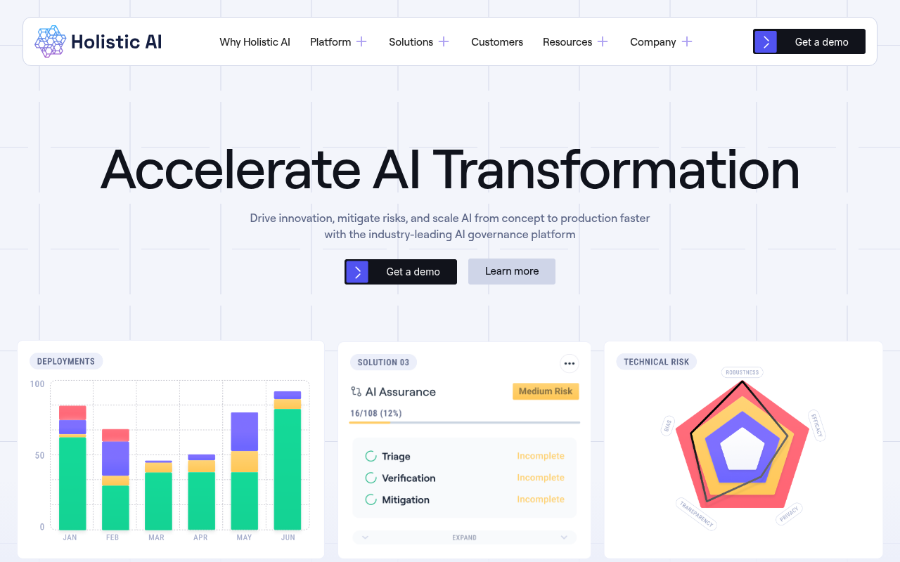 Screenshot of Holistic AI: Your All-in-One AI Governance Solution