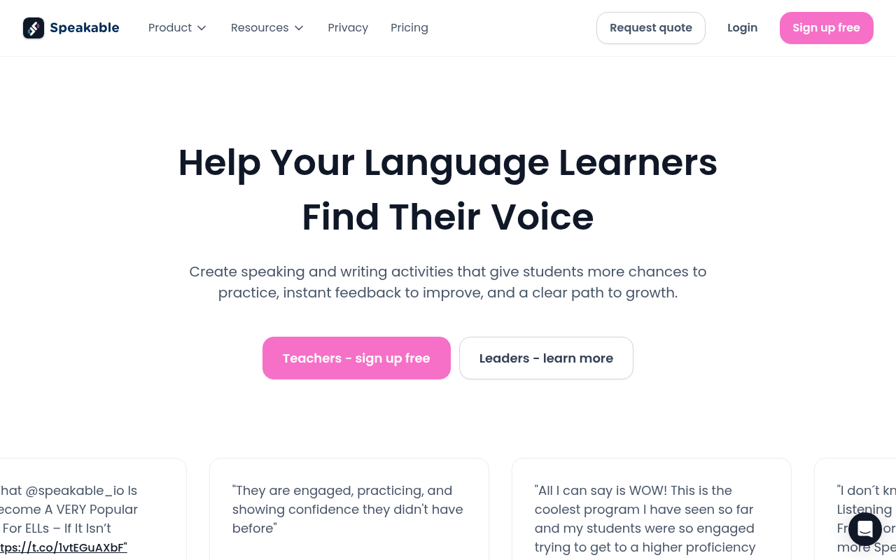 Screenshot of Speakable: AI-Powered Language Practice & Instant Feedback