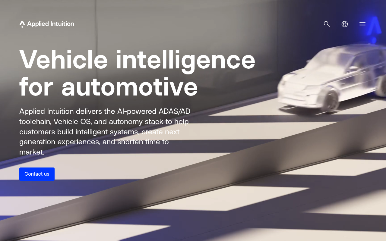 Screenshot of Applied Intuition: Powering the Future of Autonomous Vehicle Development