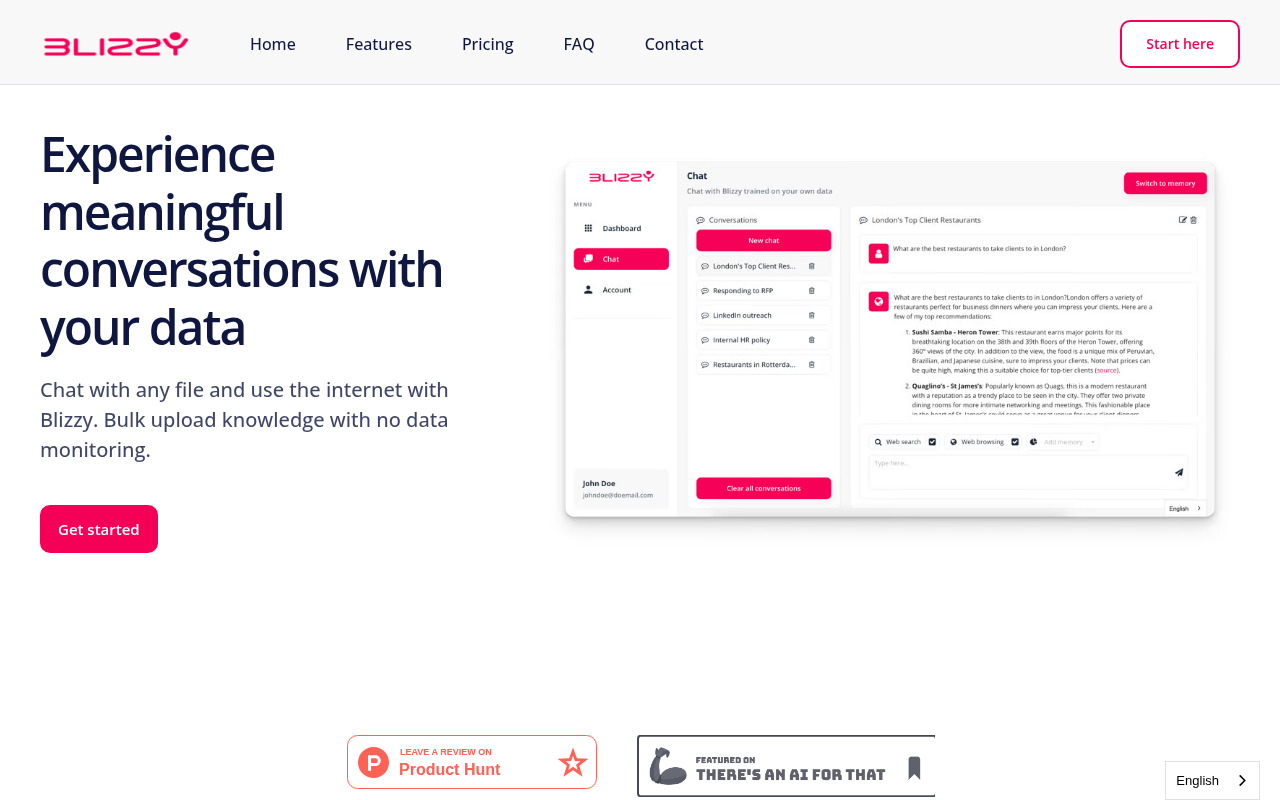 Screenshot of Blizzy AI: Your All-in-One AI Marketing Assistant
