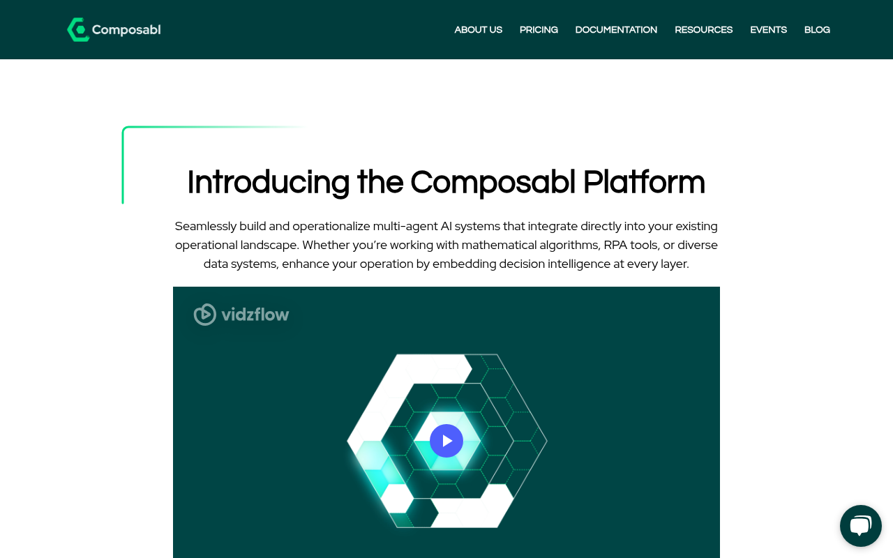 Screenshot of Composabl: AI-Powered Agents for Industrial Automation