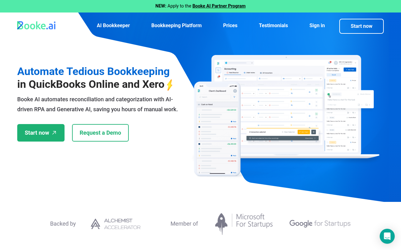 Screenshot of Booke AI: Revolutionizing Bookkeeping with AI Automation