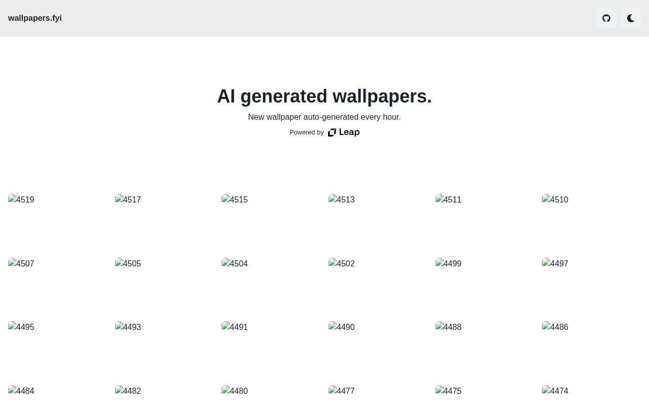 Screenshot of Wallpapers.FYI: Fresh AI-Generated Art for Your Screens