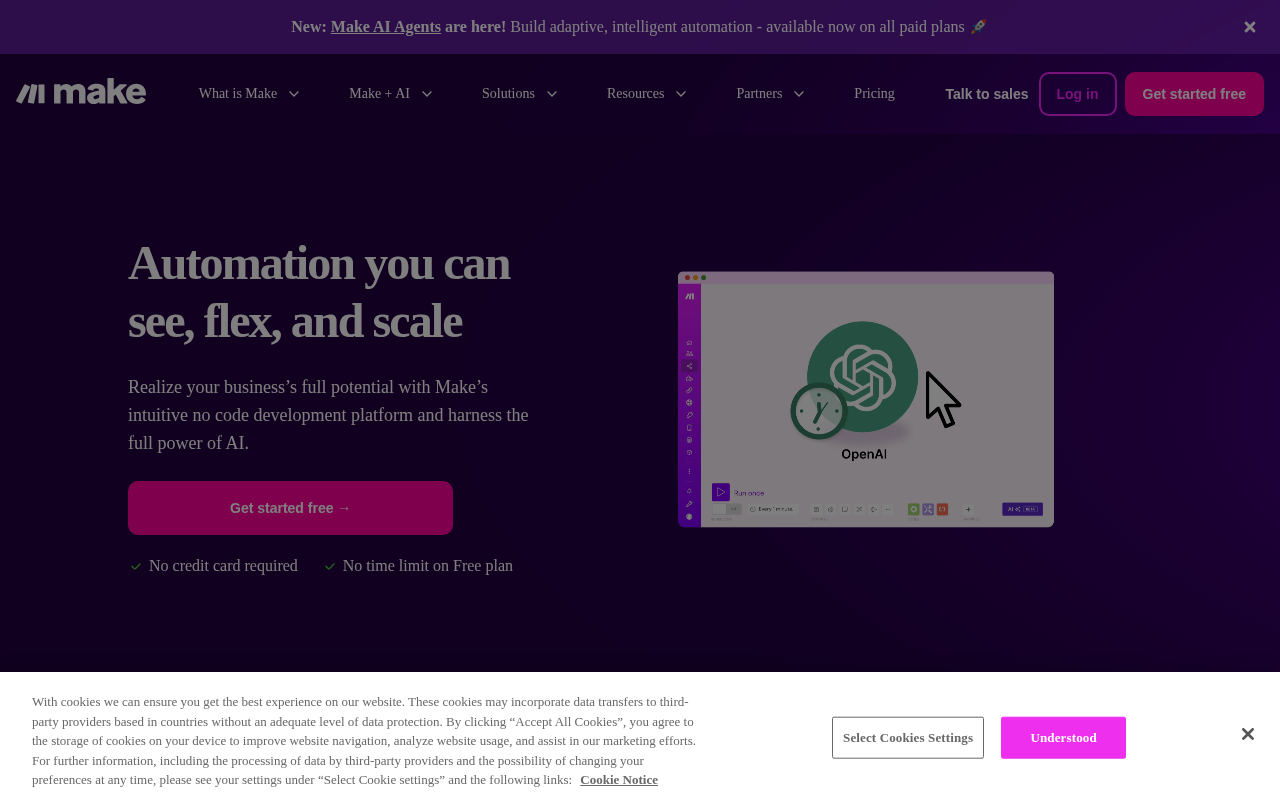Screenshot of Make: Supercharge Your Workflow with AI Automation