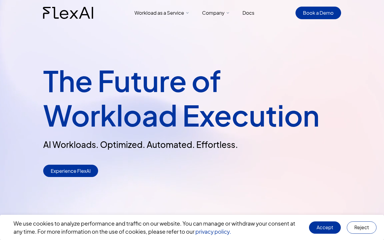 Screenshot of Flex.AI: Unleashing Limitless AI Workload Execution