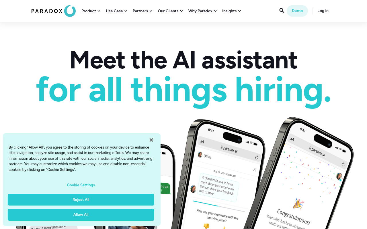Screenshot of Paradox AI: Streamlining Hiring with Conversational Automation