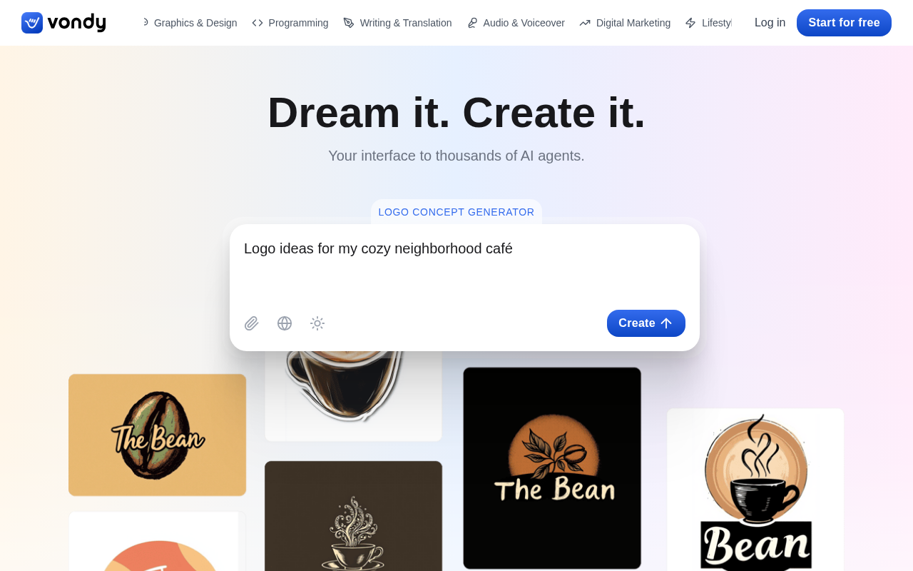 Screenshot of Vondy: AI App Marketplace and Builder