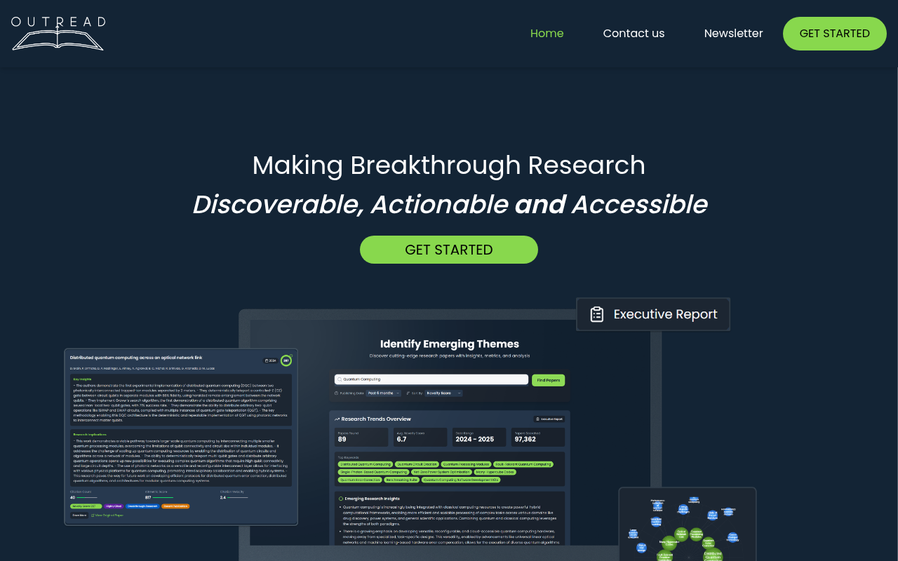 Screenshot of Outread: Supercharge Your Reading with AI