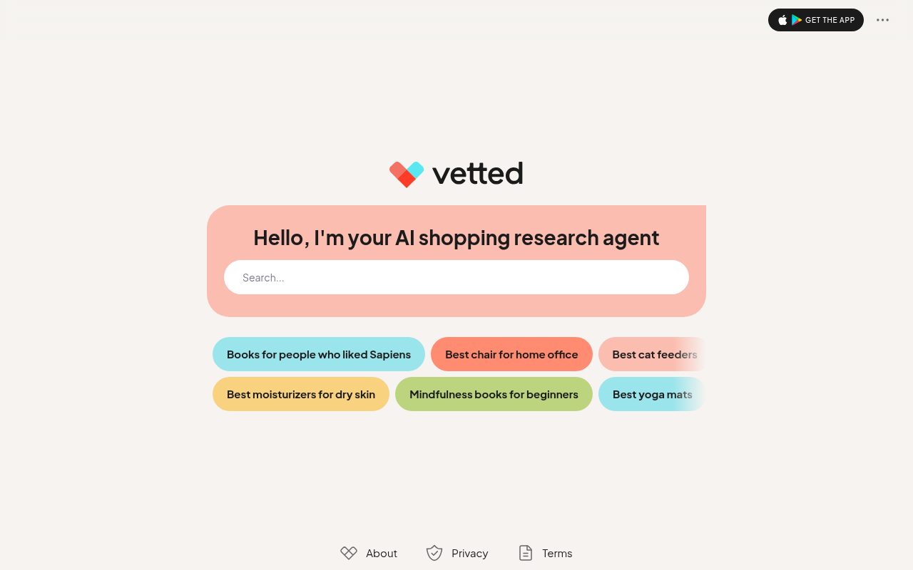 Screenshot of Vetted: AI-Powered Product Recommendations You Can Trust