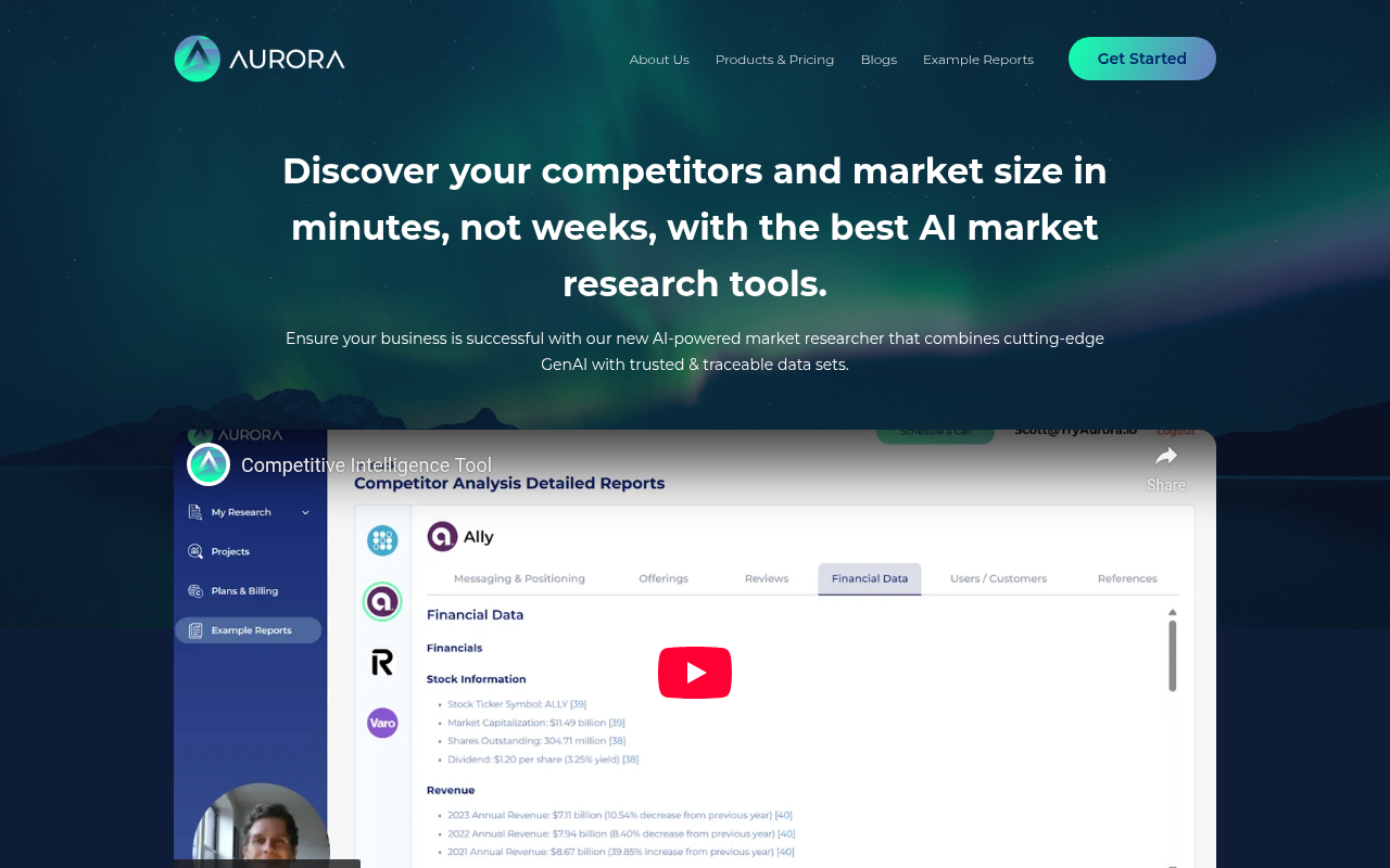 Screenshot of Unlocking Market Insights with Aurora AI: A Comprehensive Review