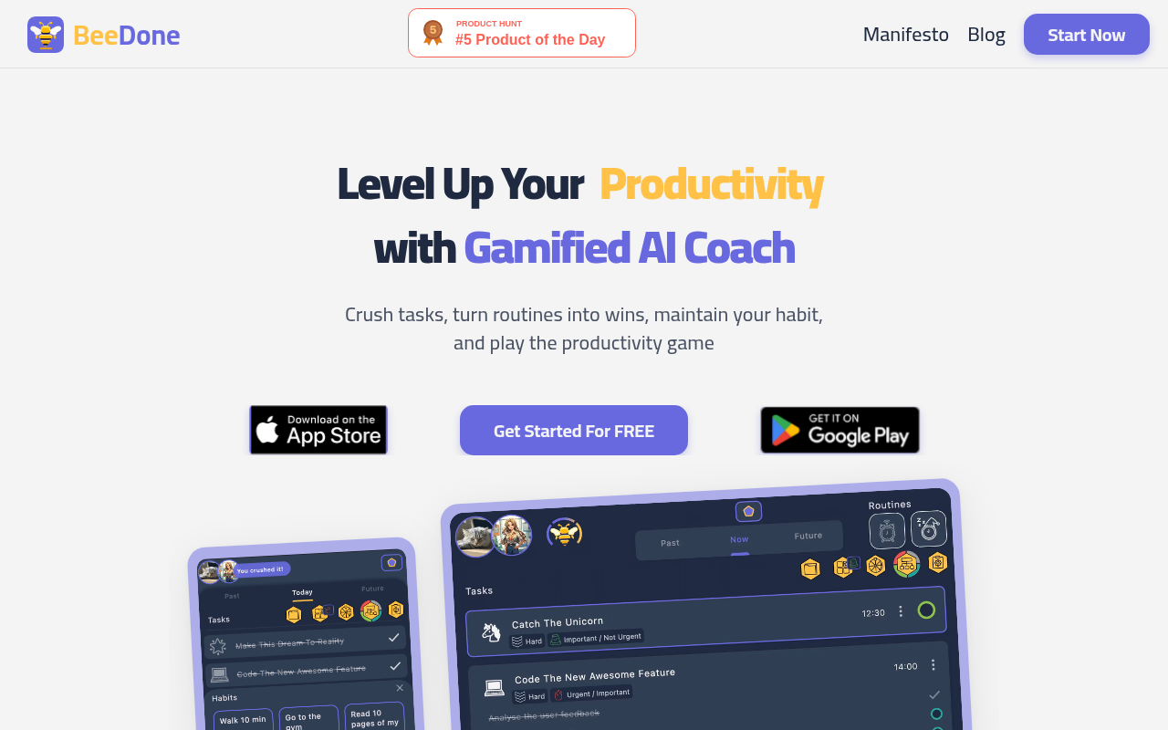 Screenshot of BeeDone: Gamified AI Productivity Planner - Your Review