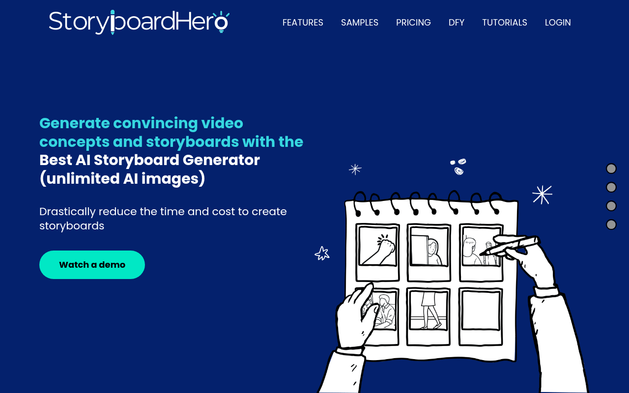 Screenshot of Storyboard Hero: AI-Powered Storyboard Creation for Effortless Video Pre-Production