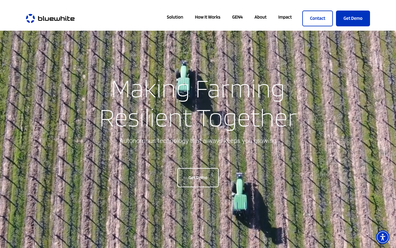 Screenshot of Bluewhite: Transforming Agriculture with Autonomous Farming