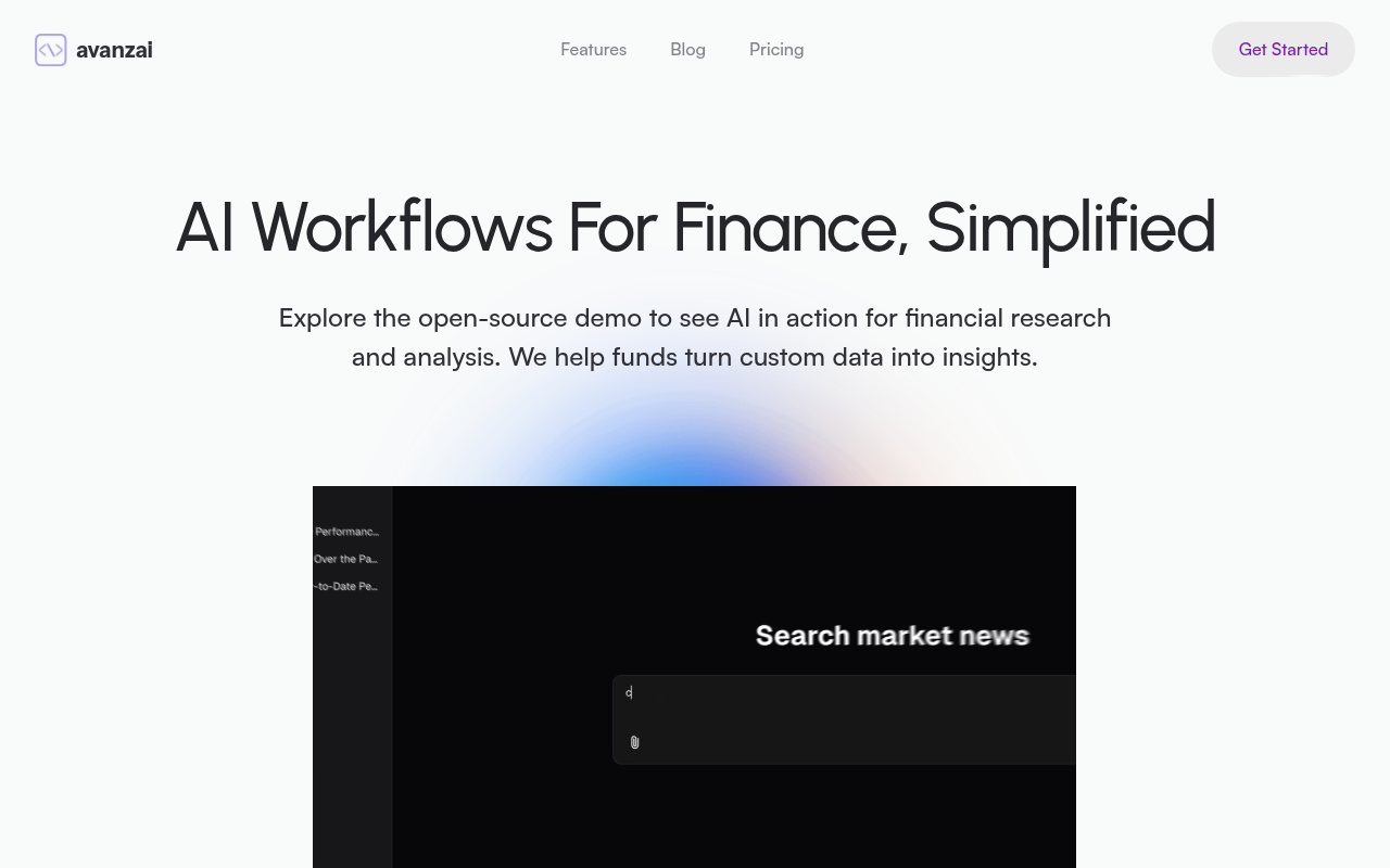 Screenshot of Avanzai: AI-Powered Workflow Automation for Asset Managers