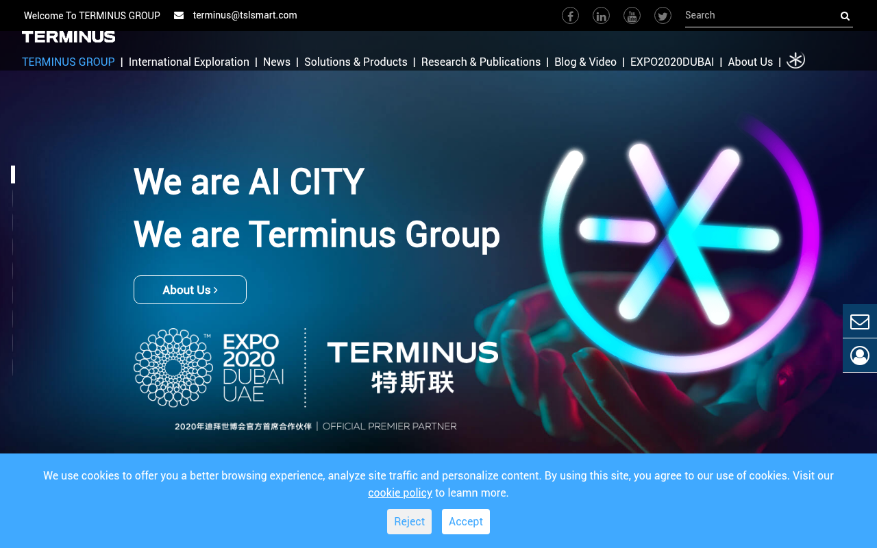 Screenshot of Terminus Group: AI-Powered Smart City Solutions