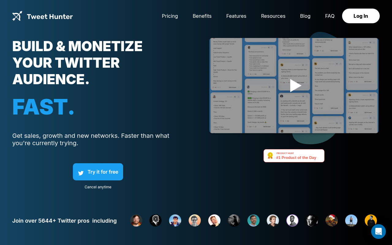 Screenshot of Unlock Twitter Growth: A Deep Dive into Tweet Hunter