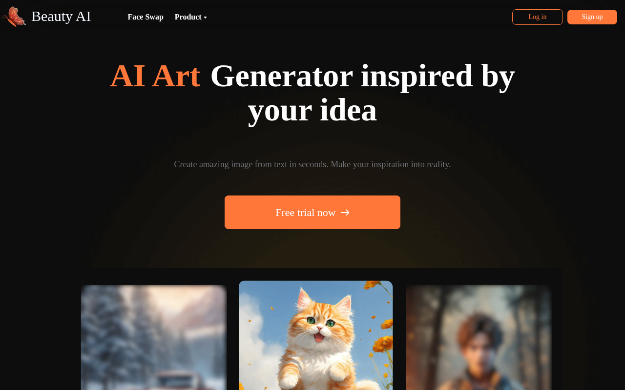 Screenshot of Beauty AI: Free AI Face Swap, Photo Editing, and Image Generation Tool