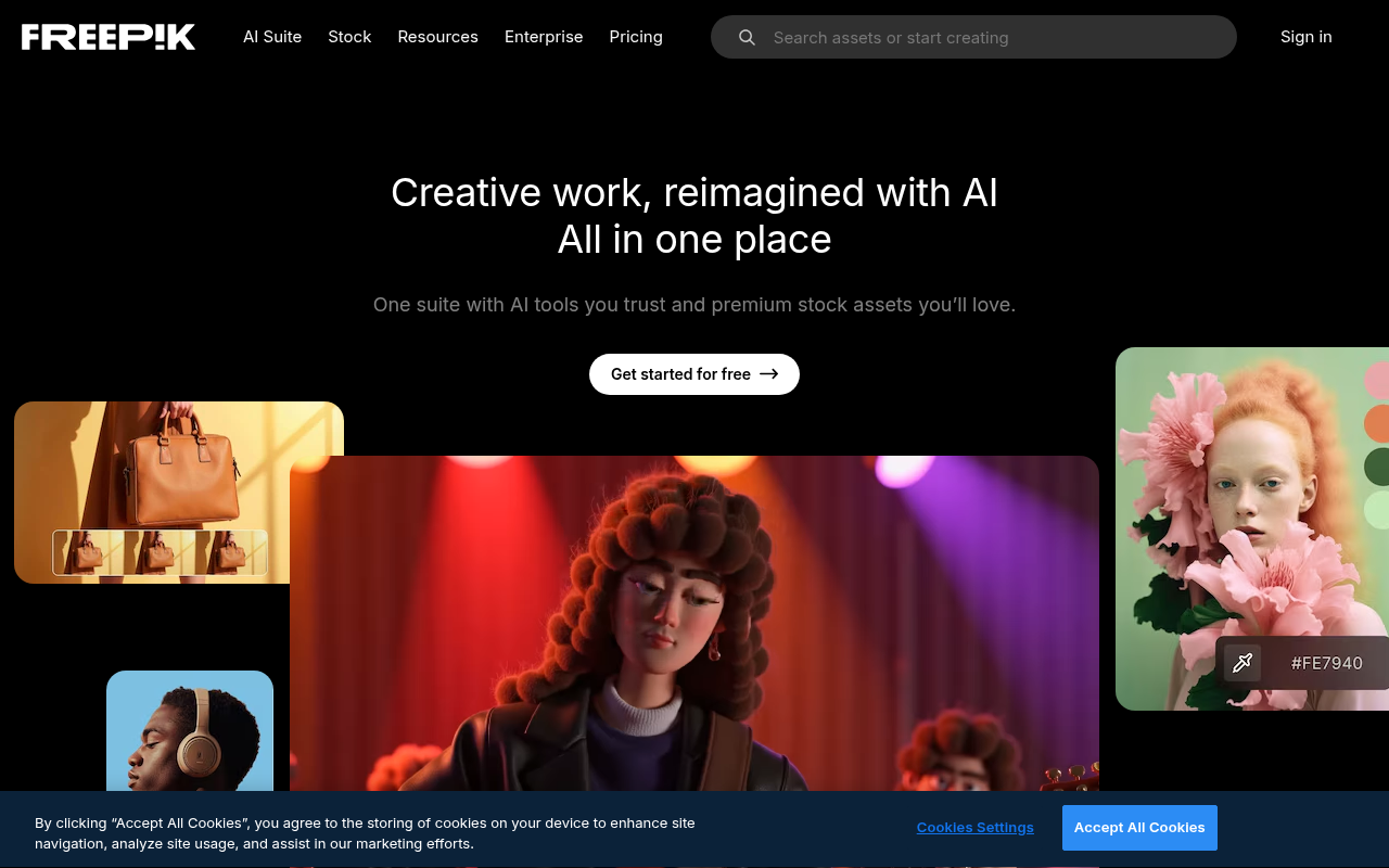 Screenshot of Freepik: Your Go-To for Stunning Graphic Design Resources