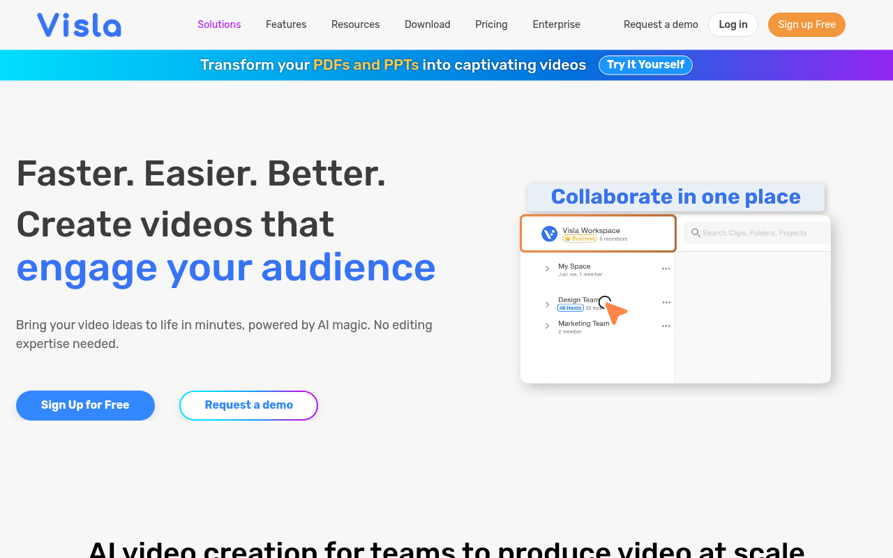 Screenshot of Visla: The AI-Powered Video Creation Platform for Businesses