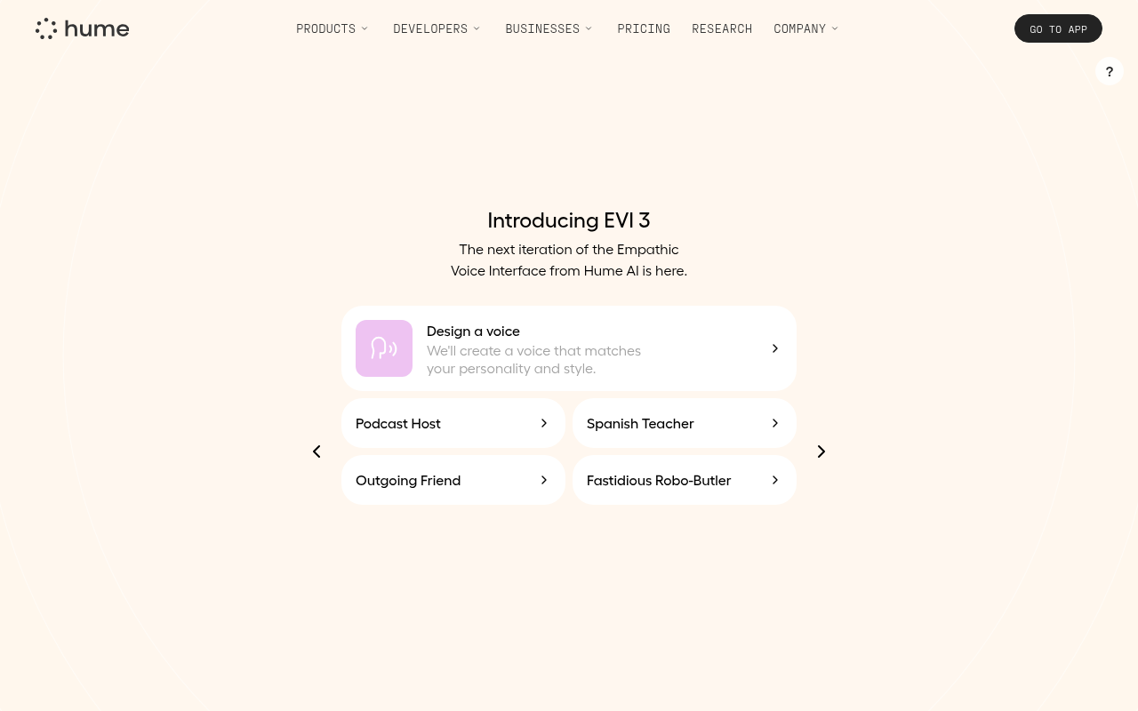 Screenshot of Hume AI: Building Emotionally Intelligent Multimodal AI