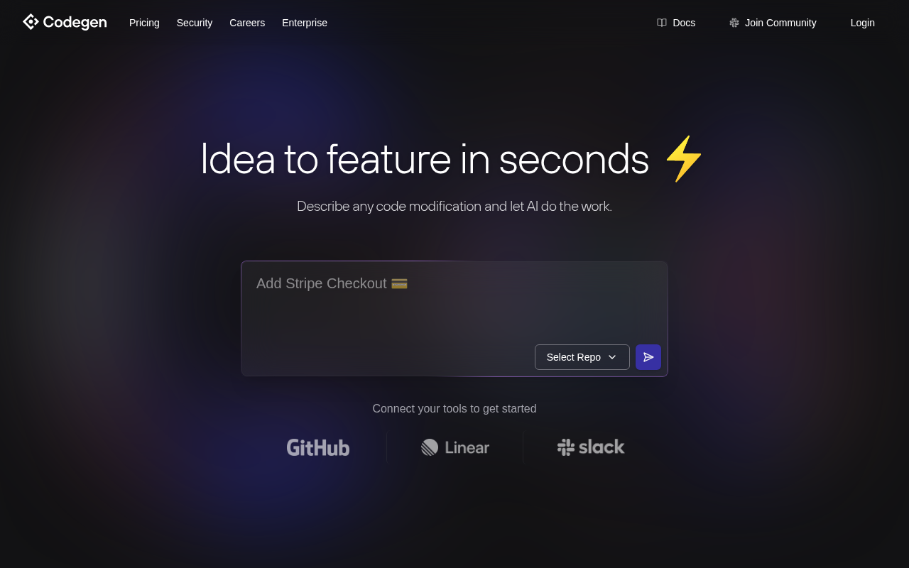 Screenshot of Codegen: Your AI-Powered Development Partner