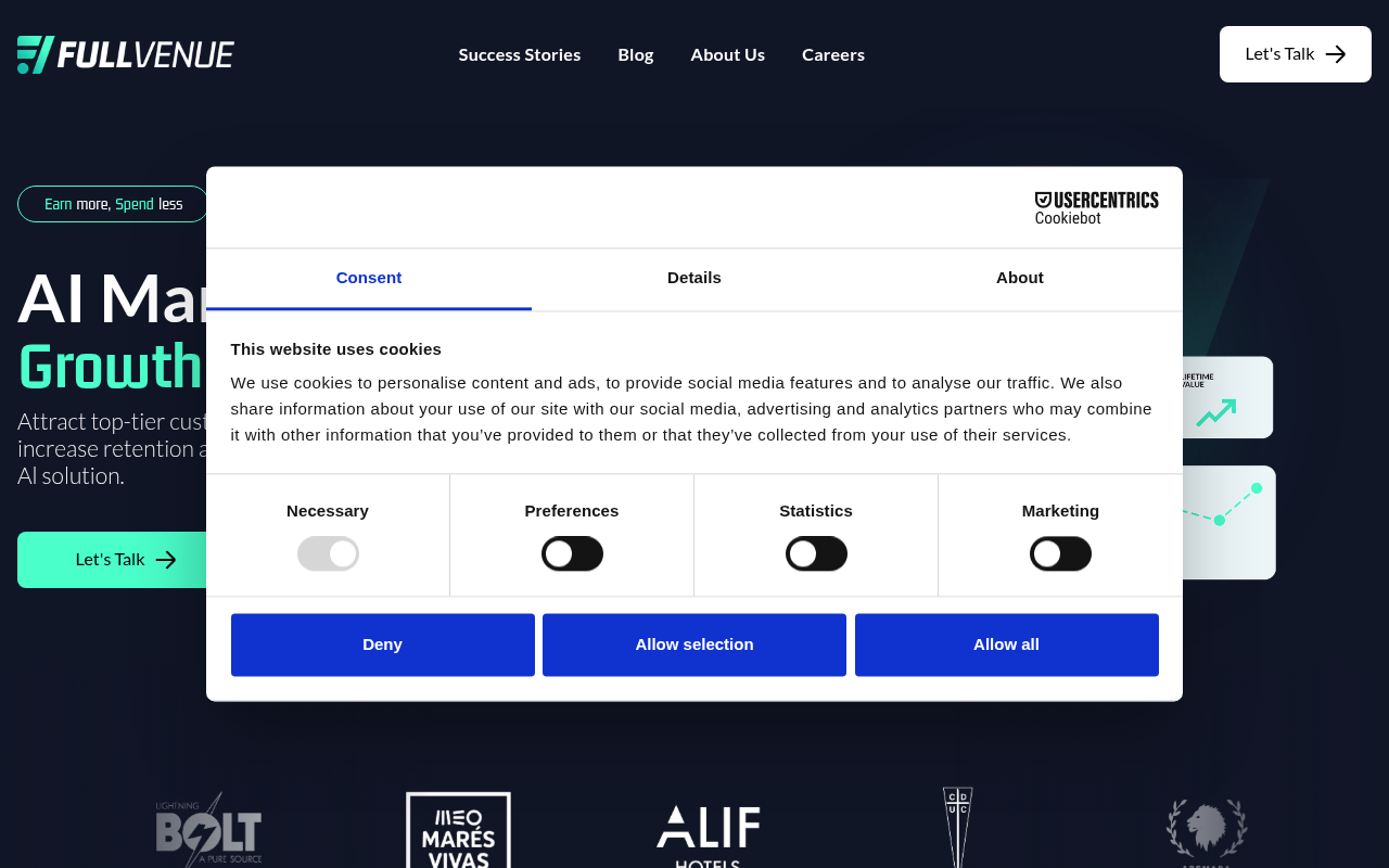 Screenshot of Full Venue AI: Supercharge Your Marketing with AI-Driven Growth