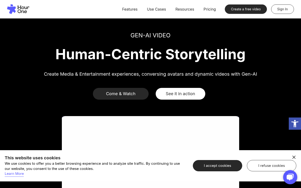 Screenshot of Hour One AI: Transform Text into Engaging AI Videos