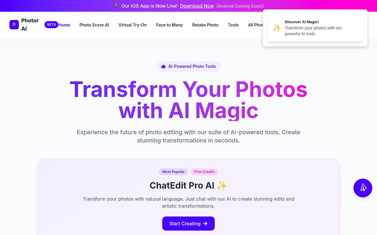 Screenshot of Photor AI: AI-Powered Photo Enhancement & Transformation Review