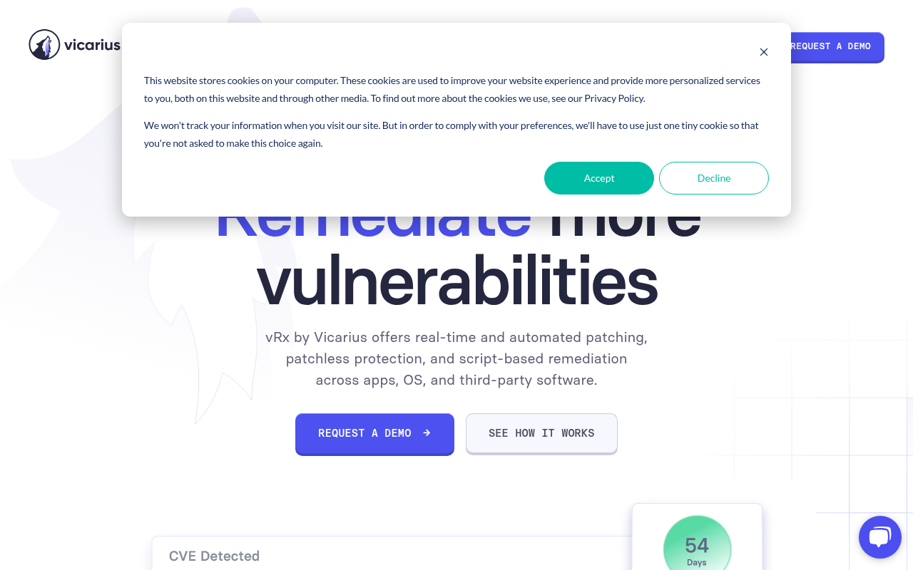 Screenshot of Vicarius vRx: AI-Powered Vulnerability Remediation Platform
